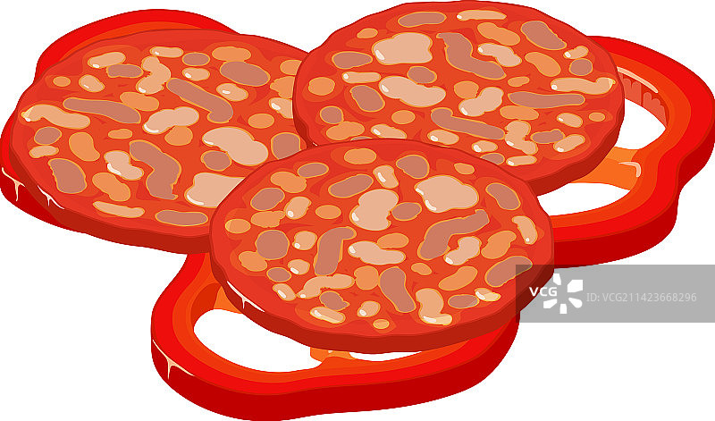 2.5D披萨配料香肠图标图片素材