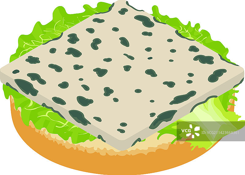 多蓝奶酪三明治等距图标图片素材