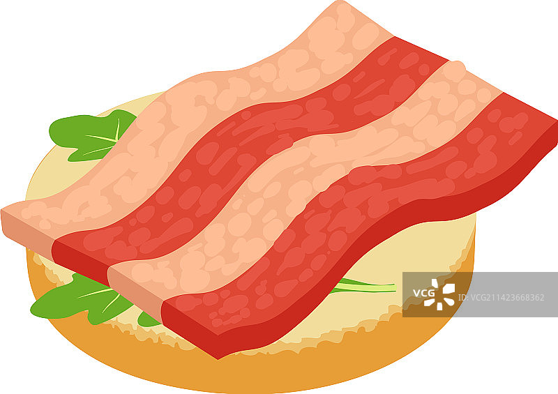 火腿三明治2.5D图标图片素材
