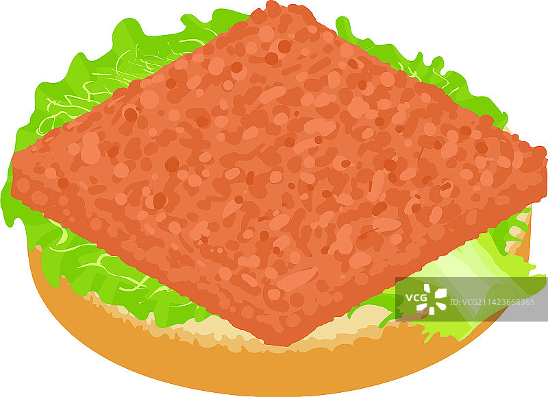 鱼肉三明治等距图标图片素材