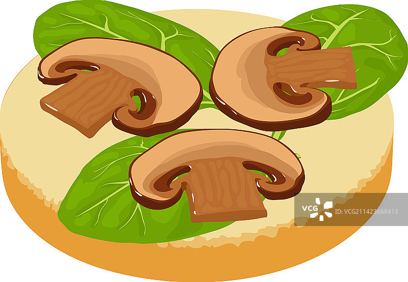 蘑菇三明治2.5D图标图片素材