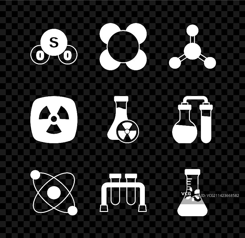 二氧化硫分子原子试管图片素材