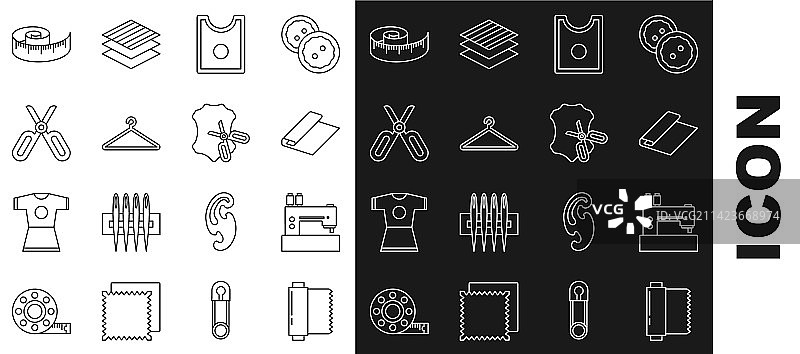 纺织面料卷和缝纫机图片素材