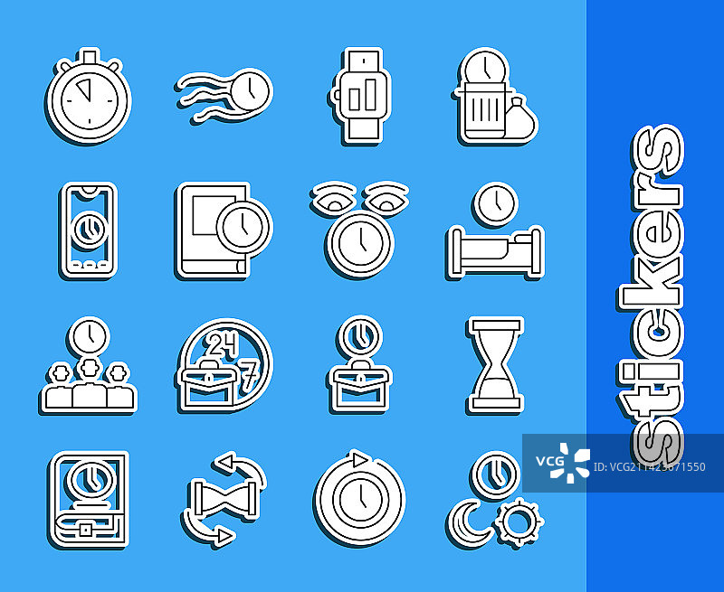 昼夜旧沙漏线条图标图片素材