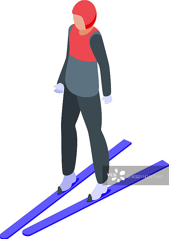 2.5D冬季跳台滑雪图标图片素材