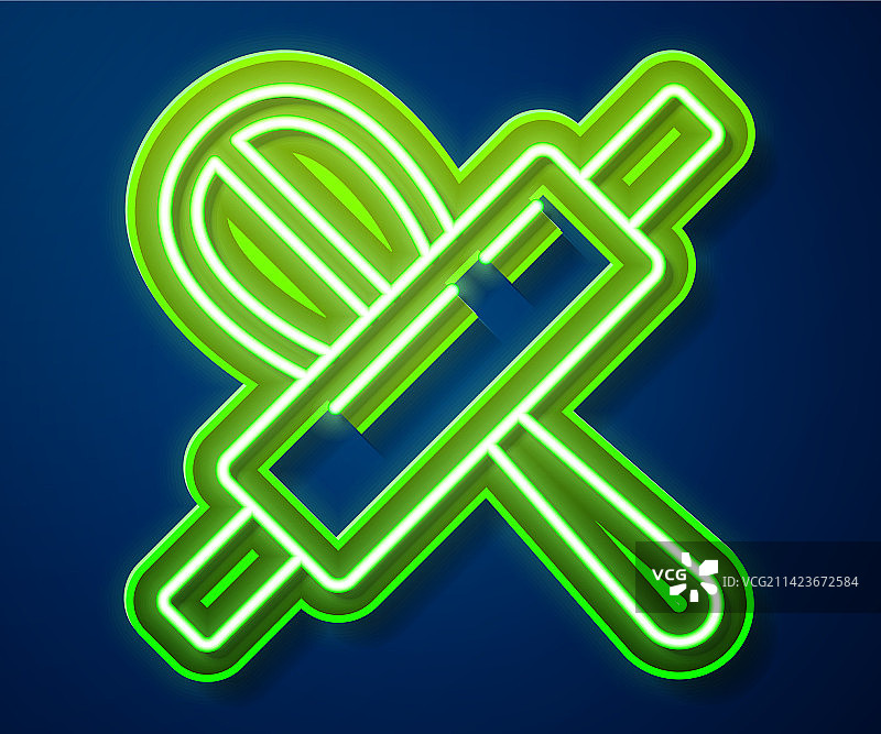 发光的霓虹灯厨房搅拌器和擀面杖图片素材