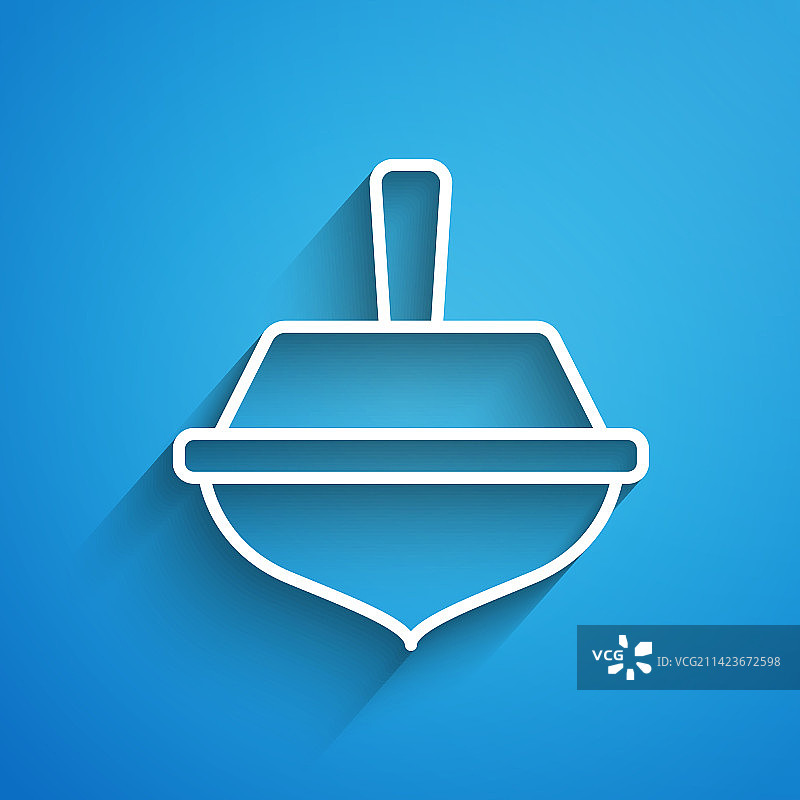 蓝色背景上的白色线条光明节陀螺图标图片素材