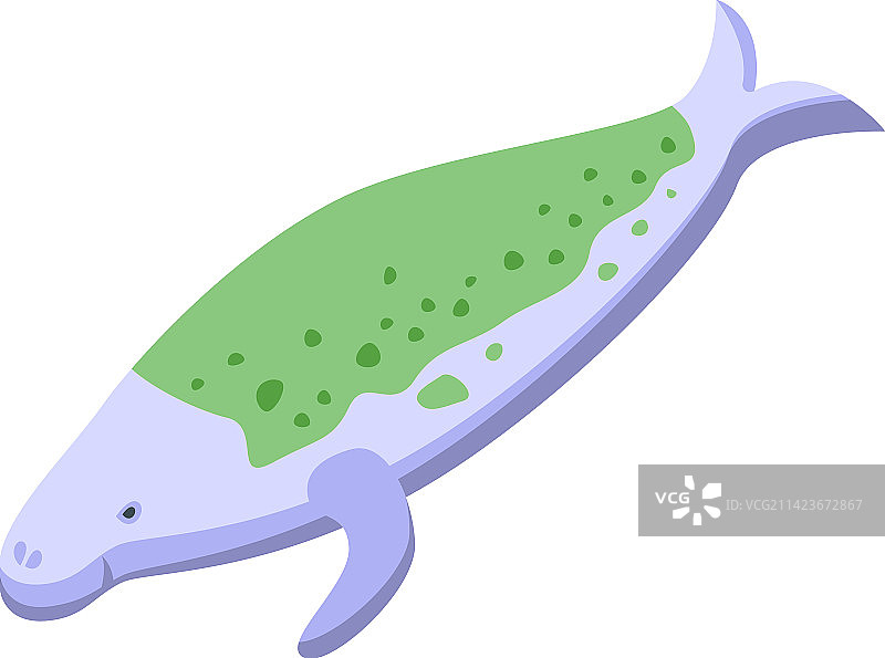 生病的海牛图标2.5D海洋哺乳动物图片素材