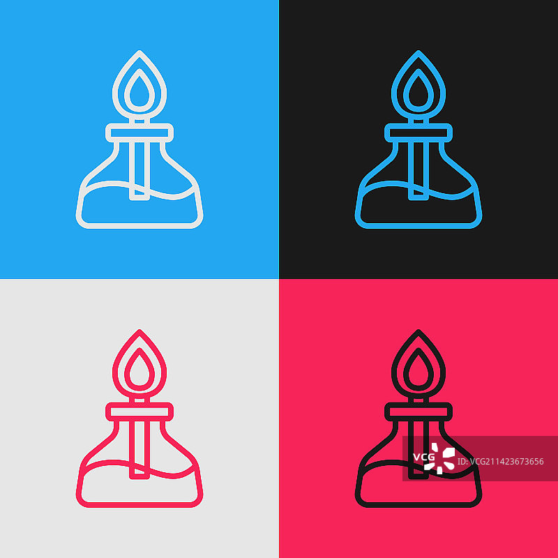 波普艺术线条酒精灯图标图片素材