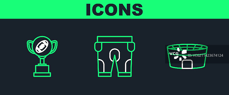 足球场奖杯美式橄榄球线条素材图片素材