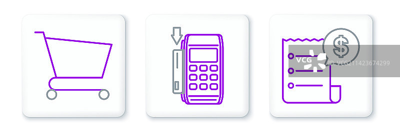 纸质支票、财务支票和购物袋图片素材