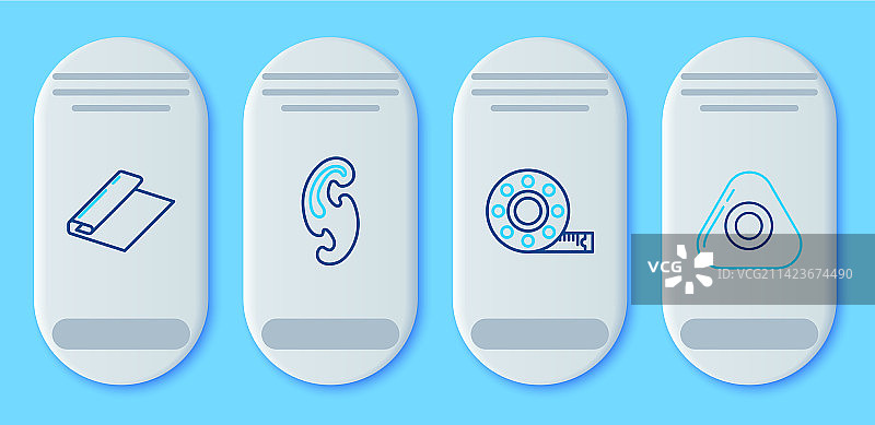 法式曲线尺、卷尺与纺织品图片素材