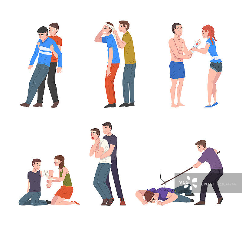 包含男人和女人的紧急急救流程图片素材