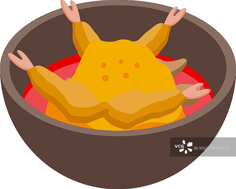 中式天妇罗2.5D图标图片素材