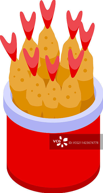 海鲜菜肴图标2.5D天妇罗炸虾图片素材