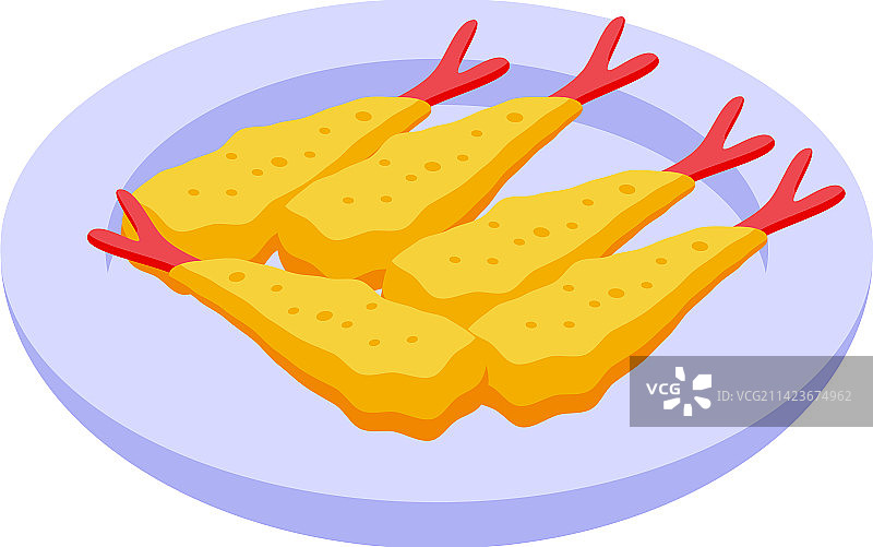 2.5D炸虾天妇罗图标图片素材