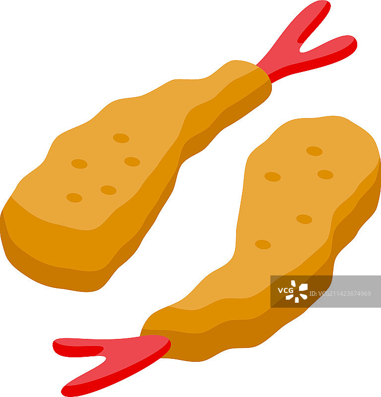 2.5D炸虾天妇罗图标图片素材