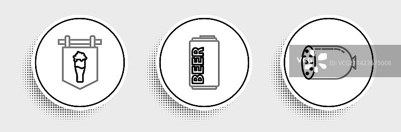 萨拉米香肠、街道标牌线条组合图片素材