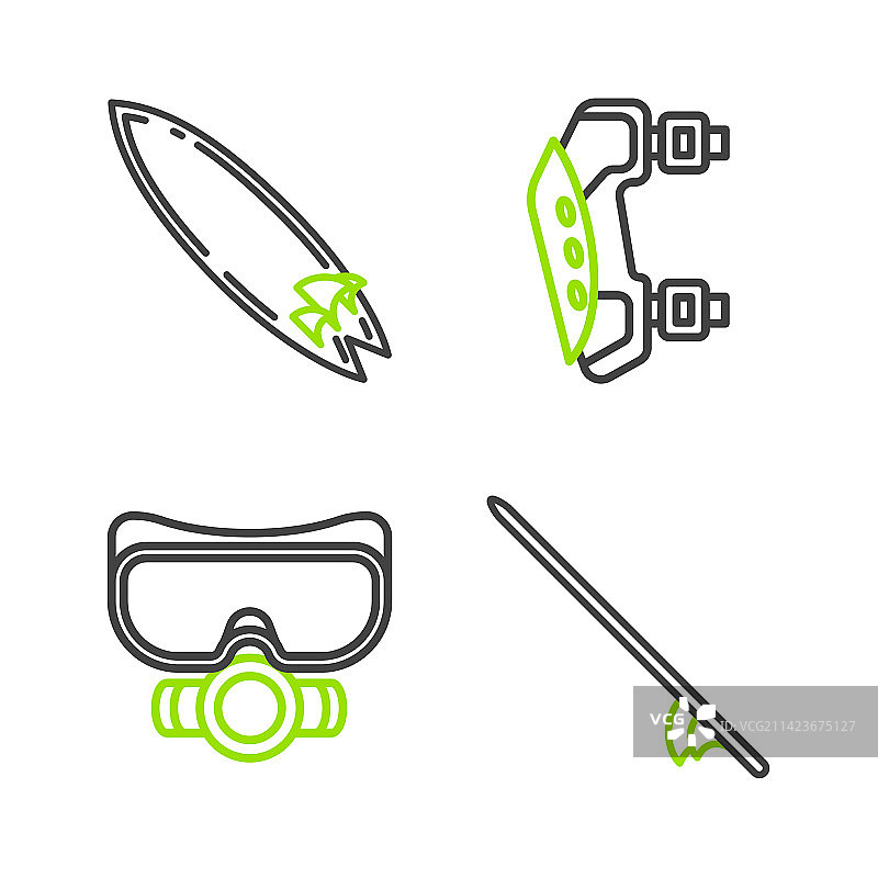 冲浪板潜水面罩护膝系列图片素材