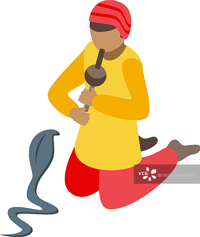 2.5D印度圣哲蛇舞图标图片素材