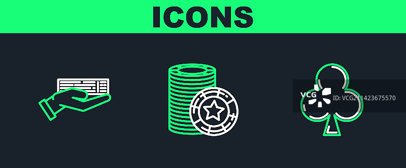 扑克牌梅花符号手部图标图片素材