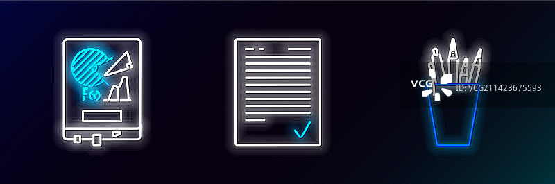 铅笔盒文具板和图表图片素材