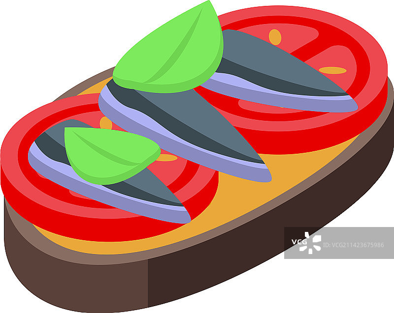 海鲜三明治图标2.5D海洋食品图片素材