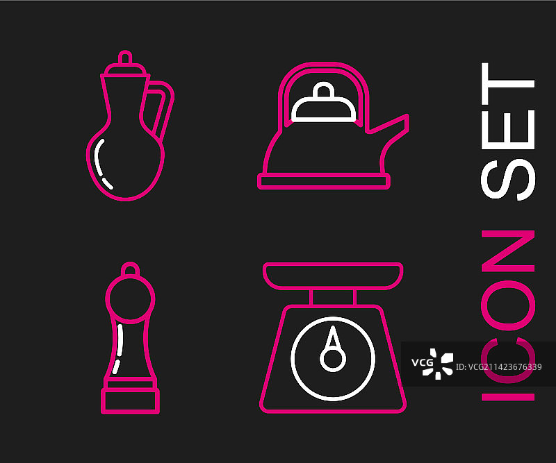 胡椒水壶手柄线条图片素材