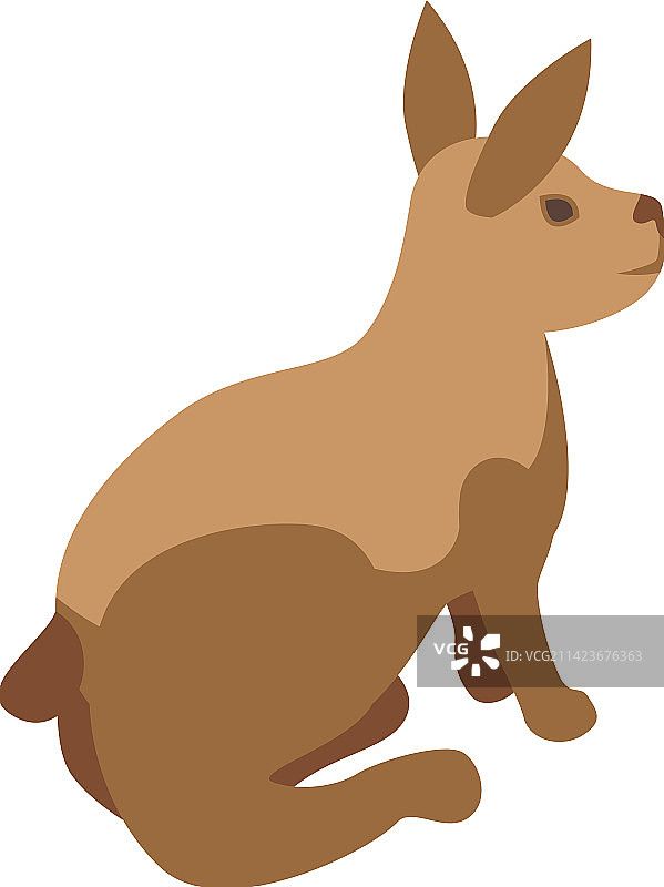 金色兔子2.5D宠物图标图片素材