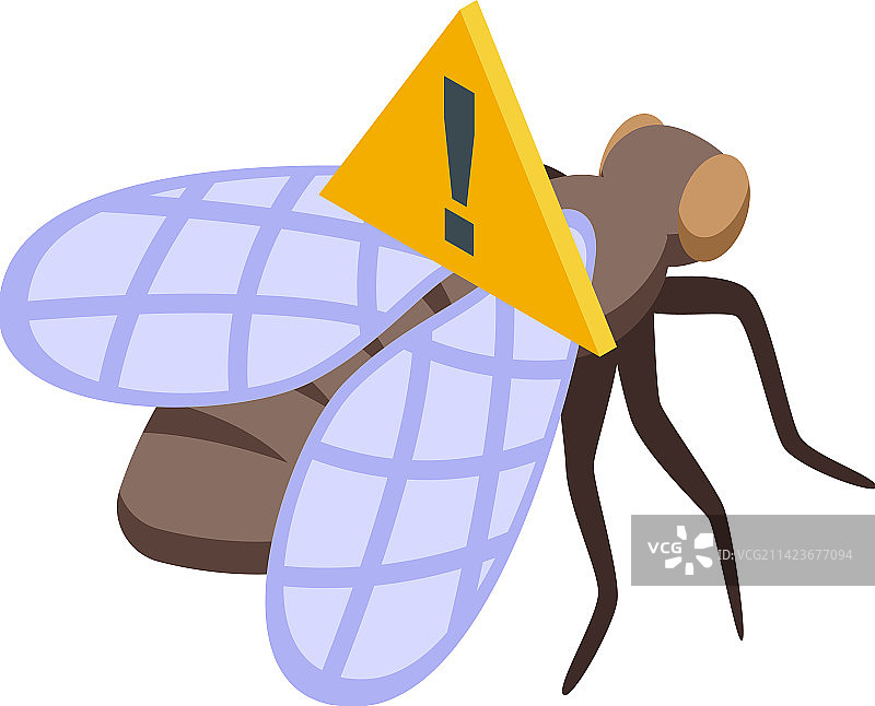 采采蝇危险警示2.5D害虫图标图片素材