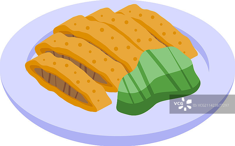 2.5D日式料理图标亚洲餐盘图片素材