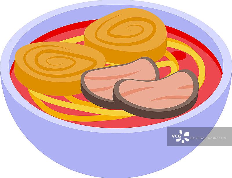 日式拉面图标2.5D设计图片素材