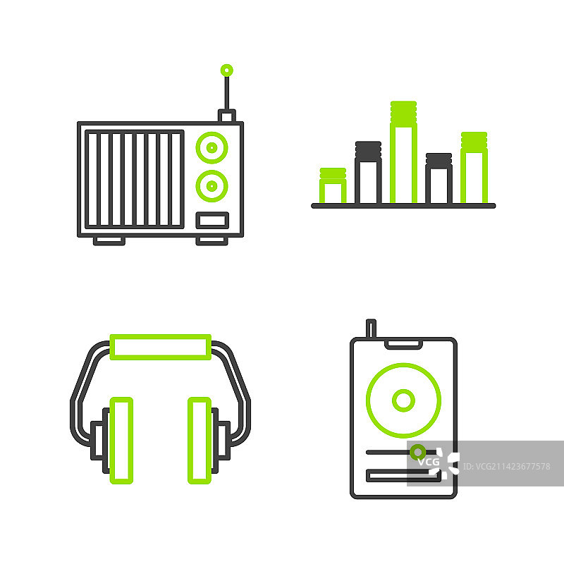 线性音乐播放器、耳机均衡器图片素材