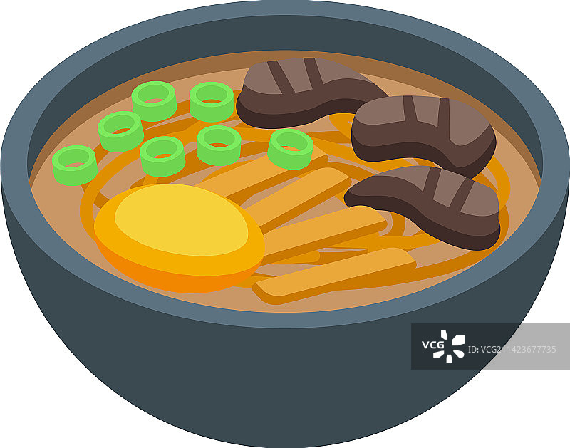 2.5D亚洲拉面图标图片素材