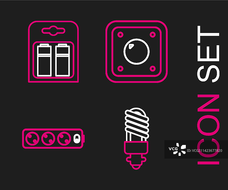 LED灯泡、电线和延长线图片素材