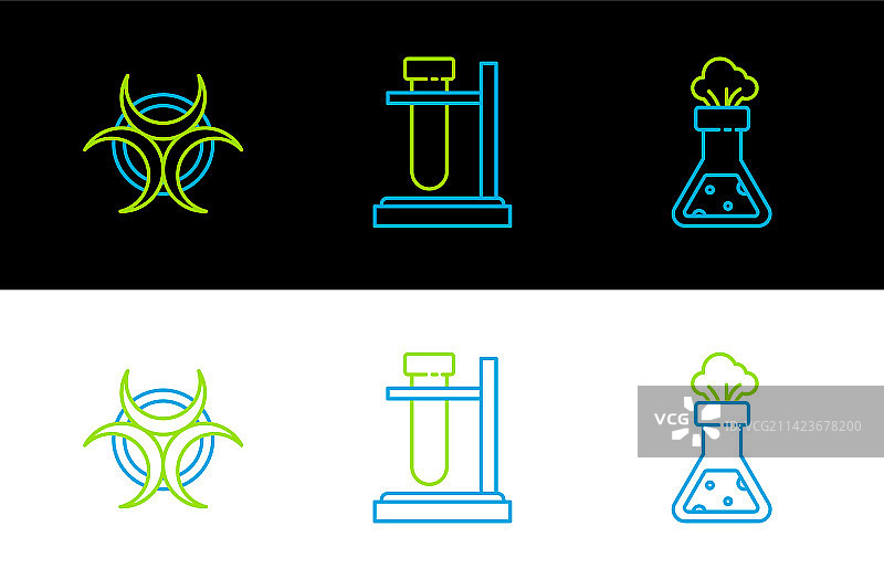 试管、烧瓶与化学生物危害图片素材