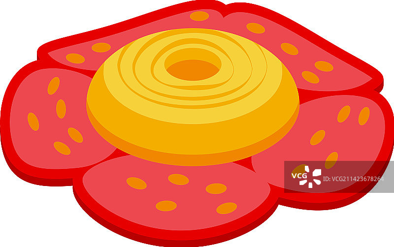 红色黄色大王花图标2.5D自然图片素材