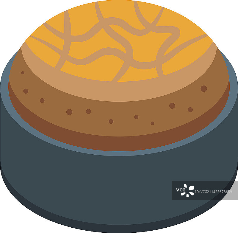 意大利圣诞面包蛋糕2.5D图标图片素材