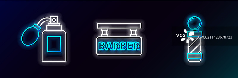 经典理发店旋转灯须后水线条图片素材