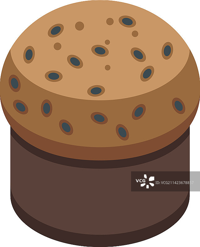 巧克力潘妮朵尼图标2.5D蛋糕图片素材