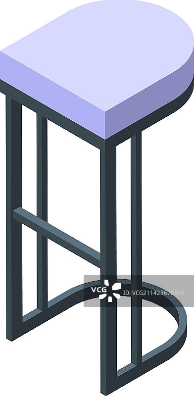 现代酒吧凳2.5D图标图片素材