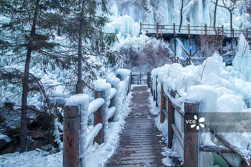 济南九如山冰雪奇观图片素材