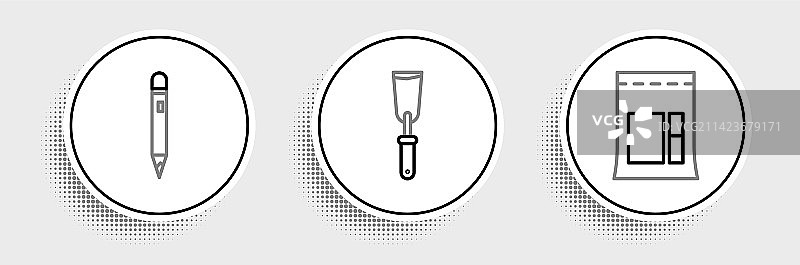 水泥袋铅笔橡皮泥线条合集图片素材