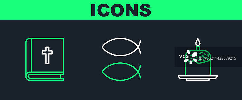 复活节蛋糕、蜡烛和圣经图片素材