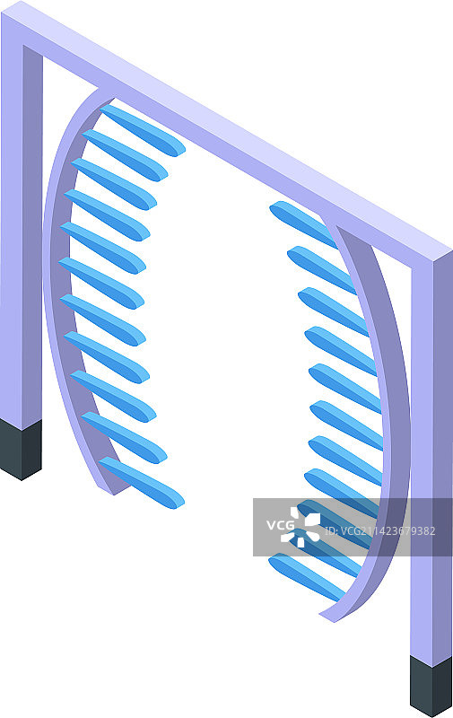 自动洗车拱门图标2.5D图片素材
