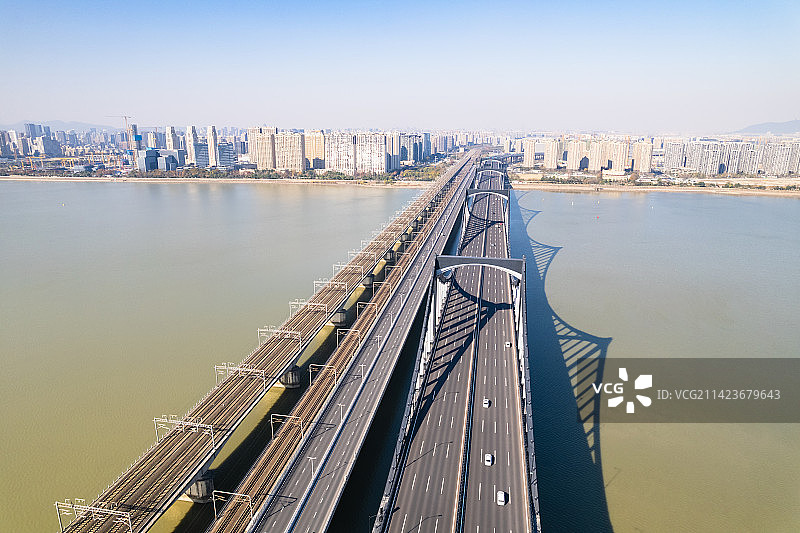 杭州彭埠大桥航拍图片素材