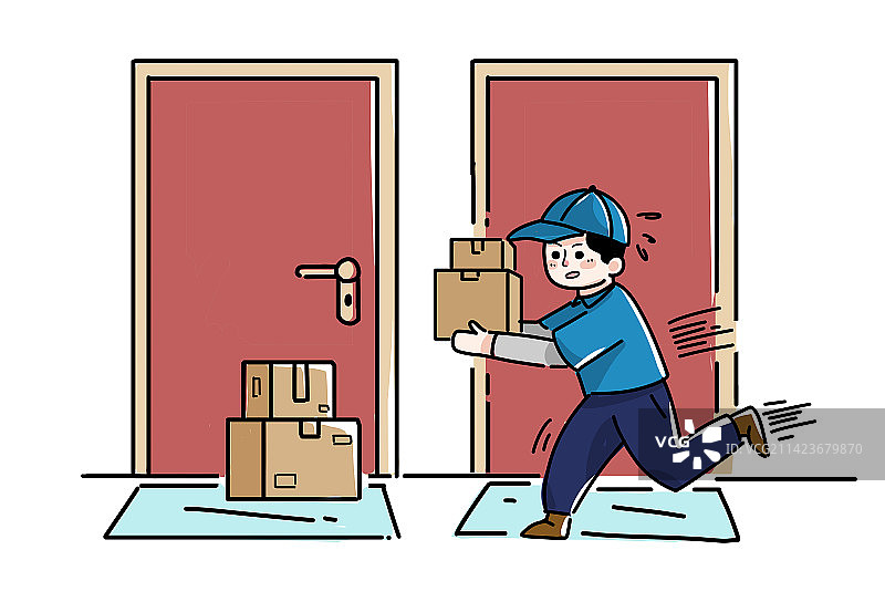 快递送货上门图片素材