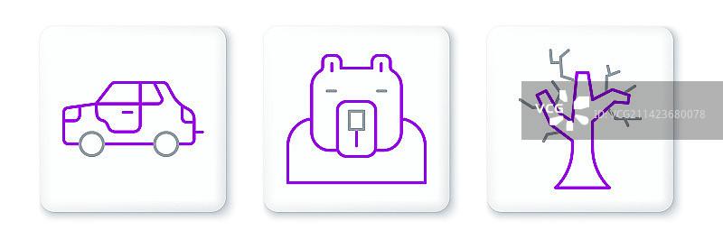 枯树、汽车与北极熊头像合集图片素材