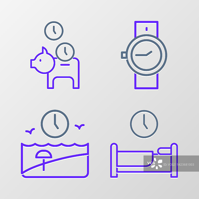 睡觉时间，假期时间和手表图片素材