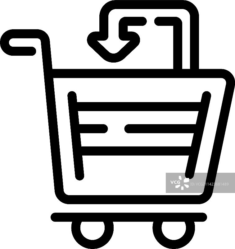 商店购物车图标轮廓退货服务图片素材